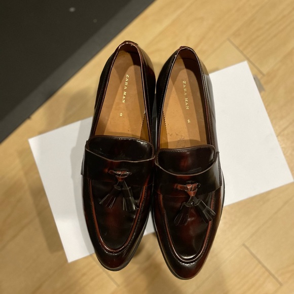 Zara Mens Burgundy Loafers (44) main image 4